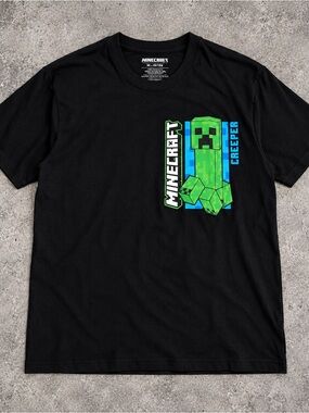 Black Minecraft Creeper Graphic Tee